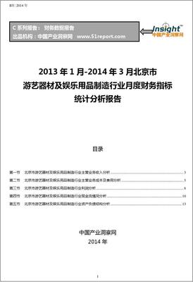 2013-2014年3月北京市游艺器材及娱乐用品制造行业财务指标月报